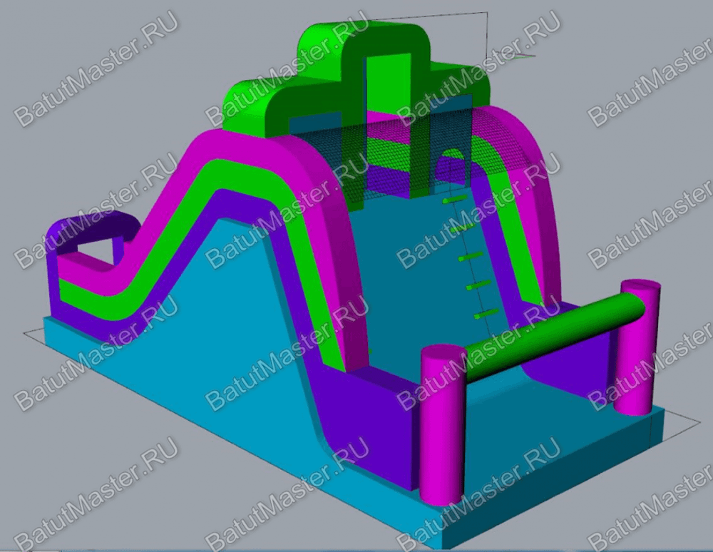 Детский надувной батут-горка "Двойной эффект-2" 11*5*6 м