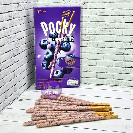 Бисквитные палочки в глазури Pocky Черника 45 гр.