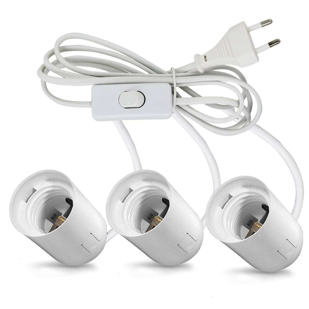 Патрон подвесной Е27 с проводом для фитолампы, 3 шт