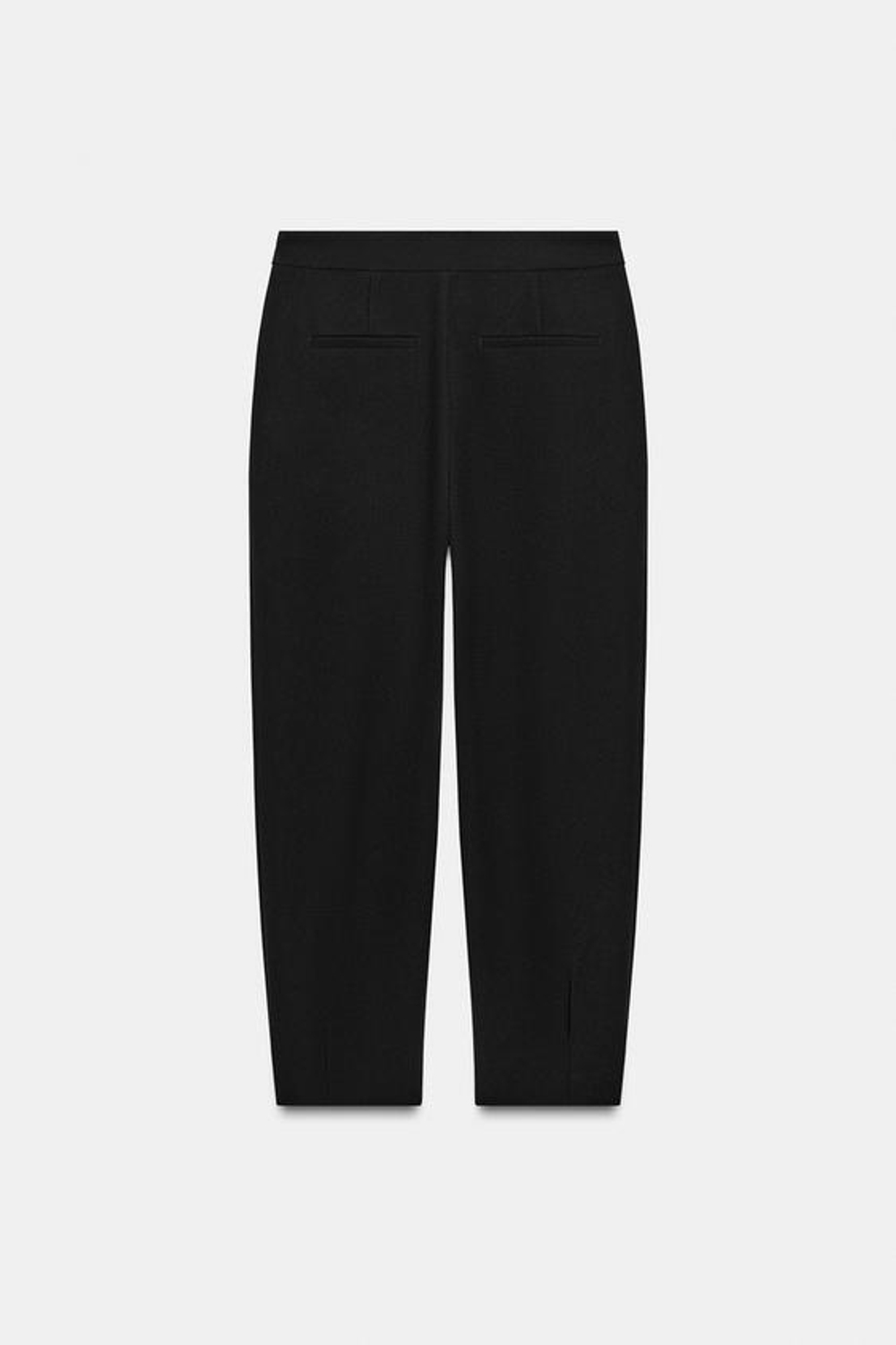 ZARA БРЮКИ CARROT С ЗАЩИПАМИ, ЧЕРНЫЙ