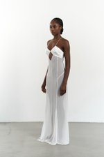 Платье шифоновое с атласным лифом