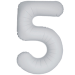 Шар фольгированный Цифра 5 101 см (Белый)