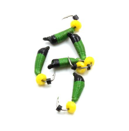 Мормышка вольф. безнасадочная "ЯМАН" Ручейник №2, d-1.5 мм, L-7 мм, вес 0,50 гр.,кристалл желтый, цв. Салатовый