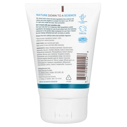 Bulldog Skincare For Men, увлажняющий крем для чувствительной кожи, без отдушки, 100 мл (3,3 жидк. унции)