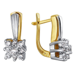 Серьги с фианитом из комбинированного золота 585 пробы JA-S-1611728Ж