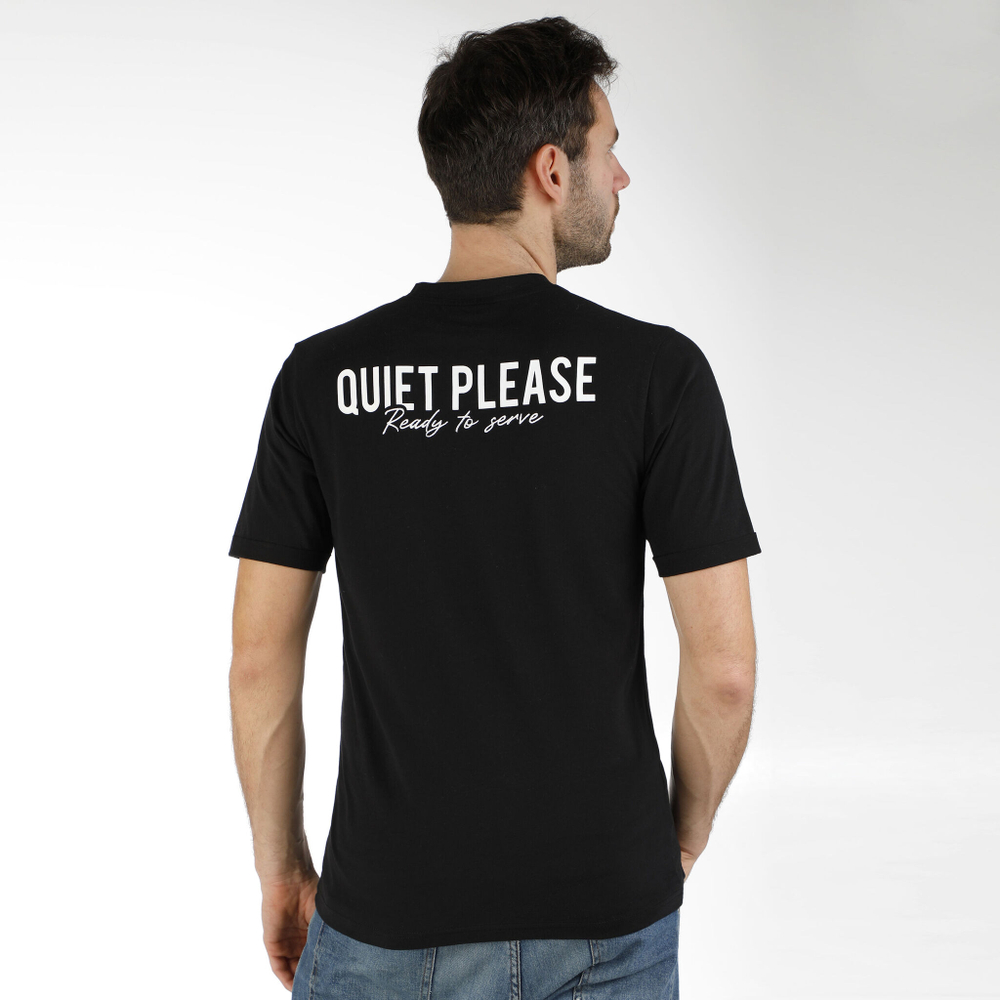 Мужское теннисное поло Quiet Please Ready To Serve T-Shirt Men - Black, White