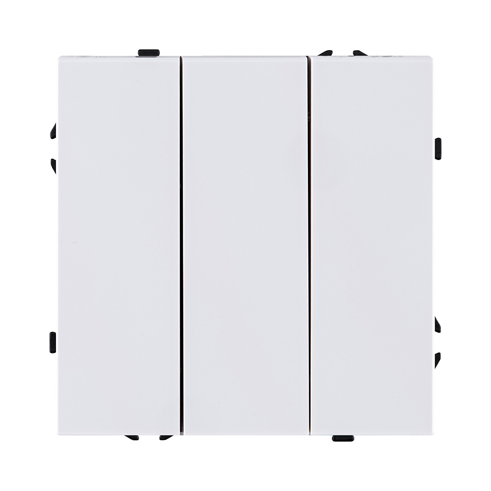 Трехклавишный выключатель 10А/250В Белый глянцевый Kollinger Eclipse EC-710WG