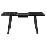 Стол Bradex Home Dublin раскладной 120-160х80х75 чёрный мрамор с чёрными ножками