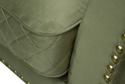 Диван велюровый трехместный Garda Decor Sorrento оливковый с колесиками