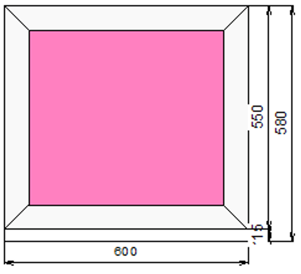 Пластиковое окно 550 х 600 ТермА Эко с глухой створкой