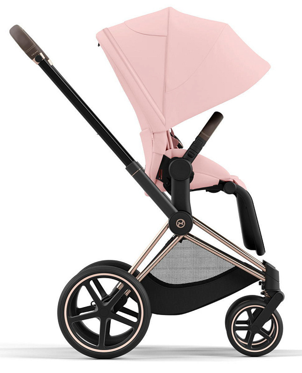 Коляска 3 в 1 Cybex Priam IV Rosegold complete и автокресло Cloud T i-Size Peach Pink Plus Peach Pink