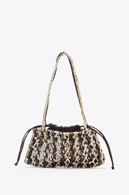 ZARA МИНИ-СУМКА ПЛЕТЕНАЯ, ШОКОЛАДНЫЙ