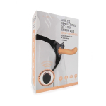 Страпон с вибрацией и пультом ДУ 10 режимов телесный 14 см