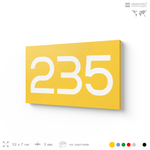 Номер на дверь 235, табличка на дверь для офиса, квартиры, кабинета, аудитории, склада, желтая 120х70 мм, Айдентика Технолоджи