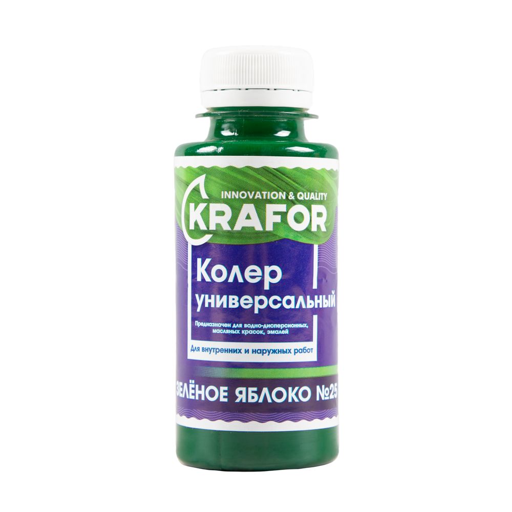 КОЛЕР УНИВЕРСАЛЬНЫЙ №25 ЗЕЛЕНОЕ ЯБЛОКО 100мл "KRAFOR", 32162