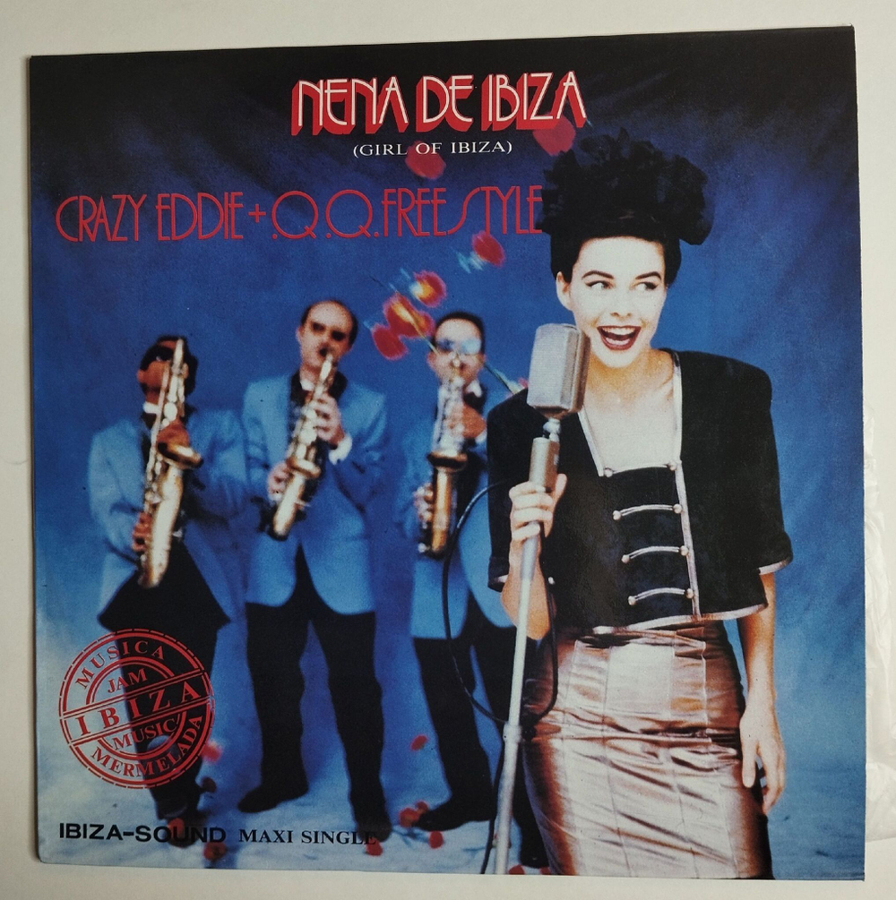 Винтажная виниловая пластинка LP Crazy Eddie Q.Q. Freestyle Nena De Ibiza (Girl Of Ibiza) (Spain 1990)