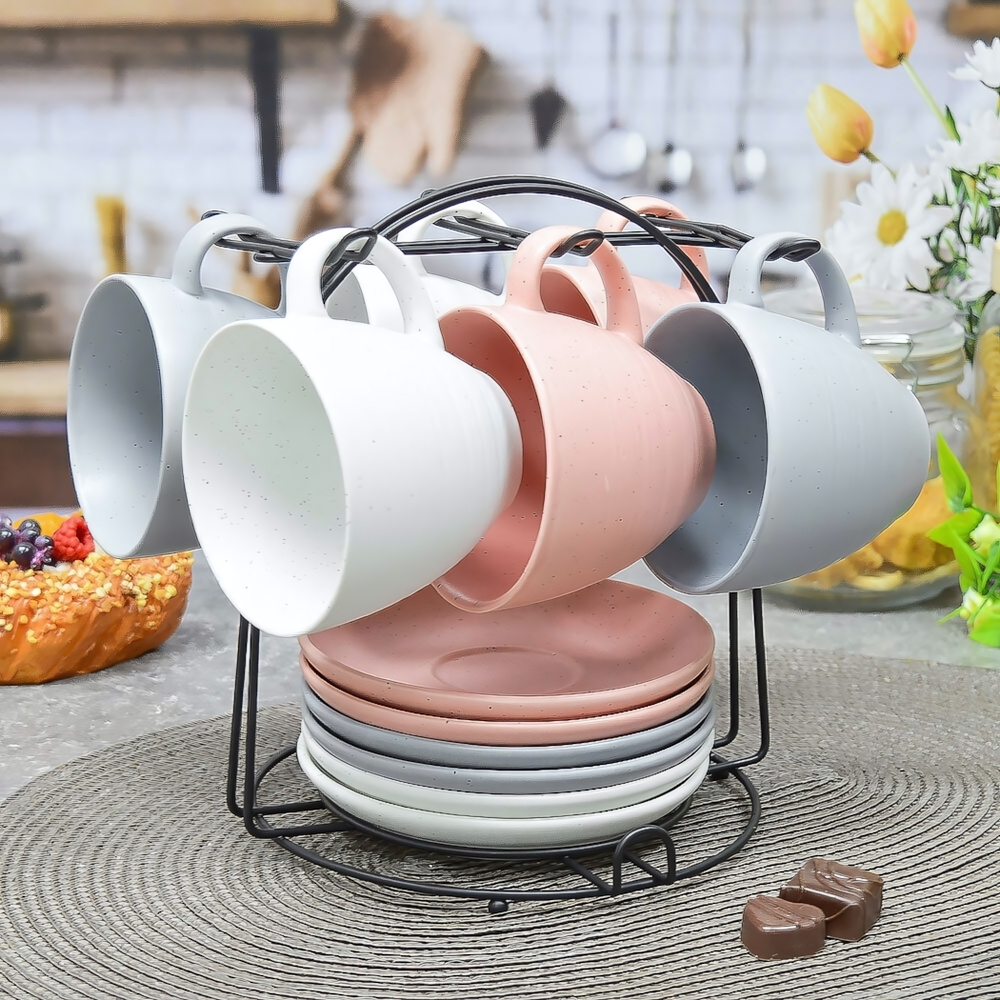 Чайный набор 12 предметов 240мл на подставке, 202383