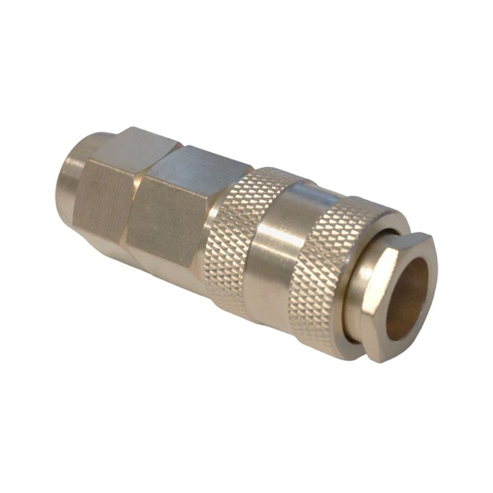 WDK-40SPB Быстроразъемное соединение пневматическое с обжимной гайкой под шланг 10х14 мм, латунь