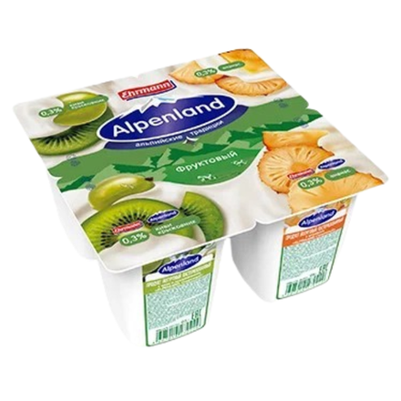 Йогурт Alpenland Киви-Крыжовник/Ананас 0,3% 95 гр