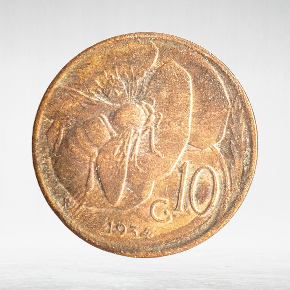 Italy 10 Centesimi 1934 R "Victor Emmanuel III", F