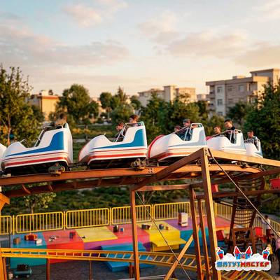 Детская американская горка «Звёздный болид», 5 кабинок 10 мест, 30×15×3,2 м