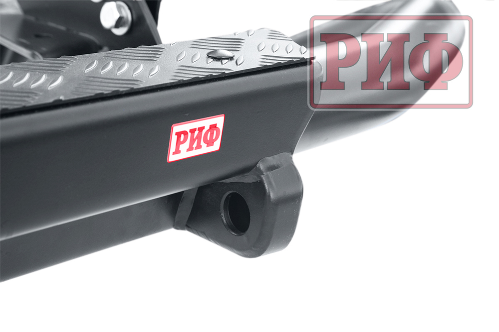 Бампер задний силовой/защита штатного бампера Mitsubishi Pajero Sport 2015-2020 c квадратом под фаркоп РИФ