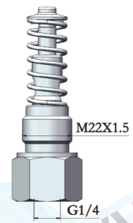 QRB2010.1C - Качающий узел U7 для станции смазки KLP, 5,3 мл/мин, 150 бар, диаметр плунжера 7 мм, М22х1,5, G1/4