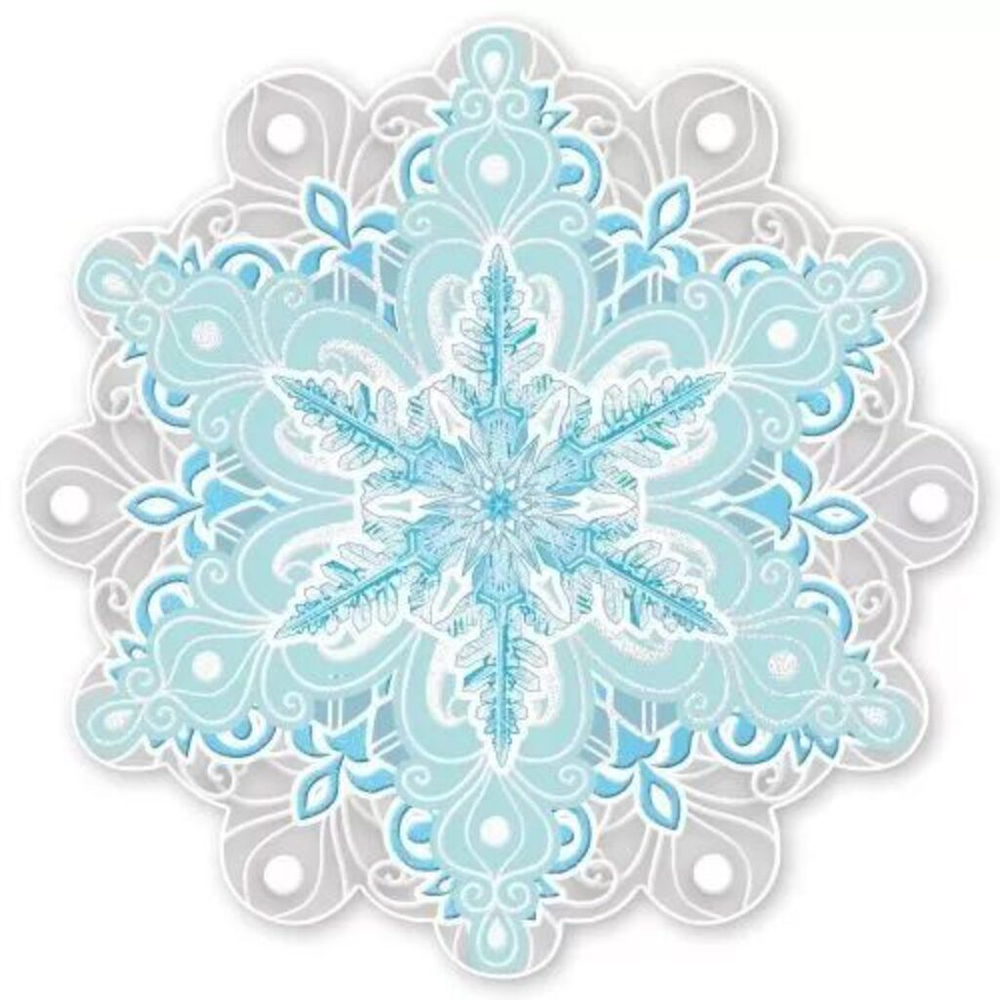 Украшение на скотче 9*9см "Снежинка"