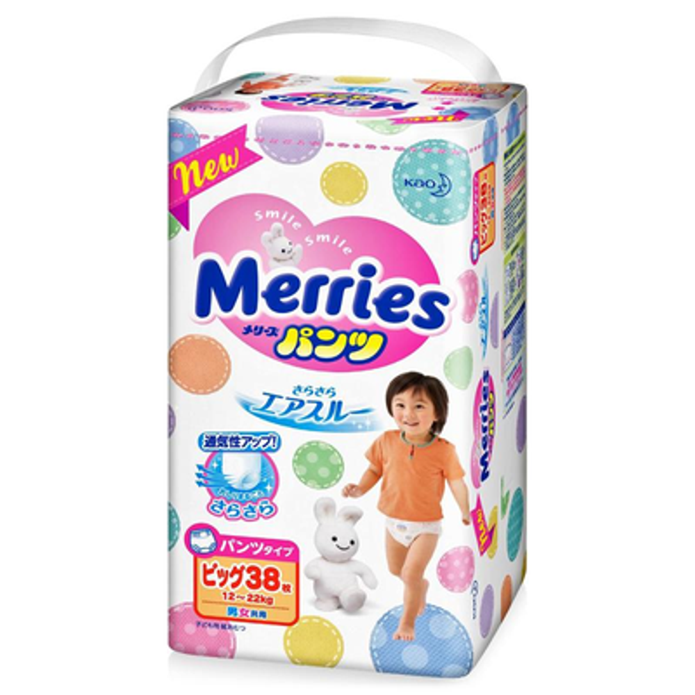 MERRIES Трусики-подгузники 12-22 кг. (38 шт.) XL/3, шт