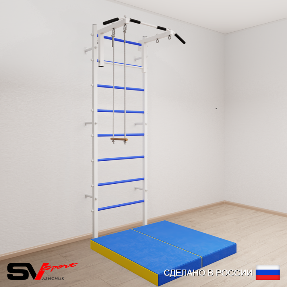Шведская стенка Sv Sport 5124 (Турник стандарт/Трапеция/Мат 1м)