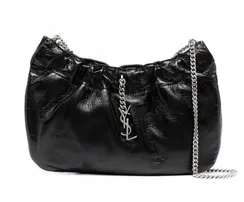 Кожаная сумка-хобо Saint Laurent Pacpac черный