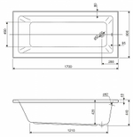 Акриловая ванна Cezares Plane Solo Mini 170x80 PLANE SOLO MINI-170-80-42-W37 без гидромассажа
