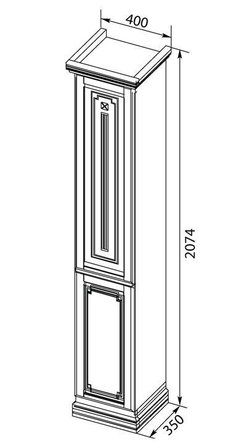 Шкаф-пенал для ванной Aquanet Фредерика 40 белый