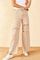 Qadın üçün kəsikli cins bej şalvar 10701008
