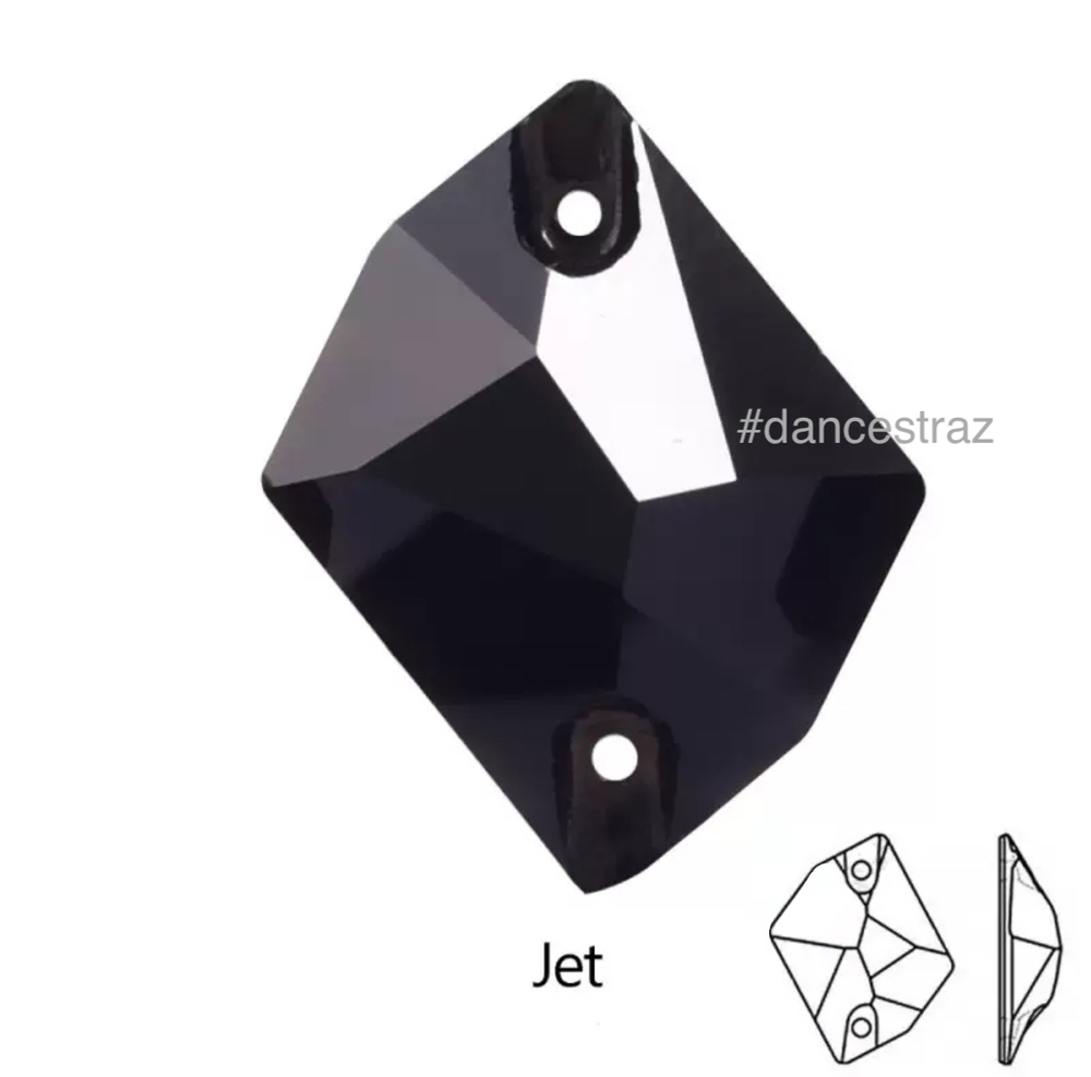 Стразы пришивные, Cosmic, Black Jet, 280, 21*27mm, (24 ea/pkg), 5A+, (F2)