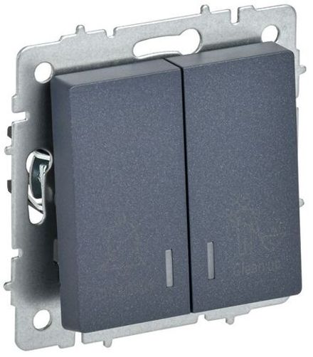 Выключатель 2-кл. BRITE 10А ВС10-2-9-БрМ для отелей с индик. механизм маренго IEK BR-V20-2-10-K35