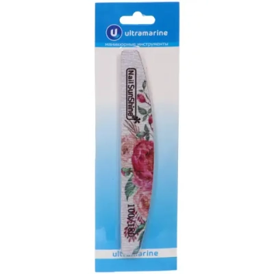 Пилка наждачная профессиональная «ЭЛЛА», пионы, 100/180грит, 2,8*17,8см (блистер Ultramarine)