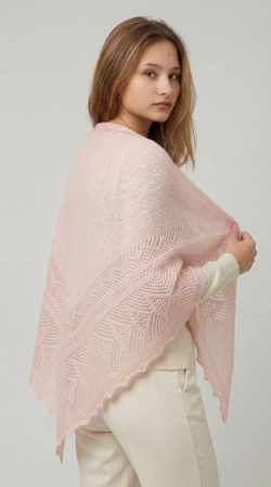 Оренбургский пуховый платок П4-100-32 пепельная роза