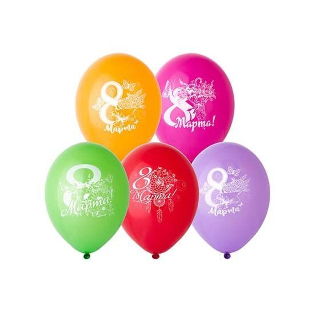 Шары с рисунком 30 см 8 Марта Цветы