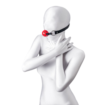 Дышащий кляп для БДСМ игр Anonymo GAG №0303 (красный)