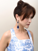 Серьги "Queen" из лазурита и лунного камня Silver