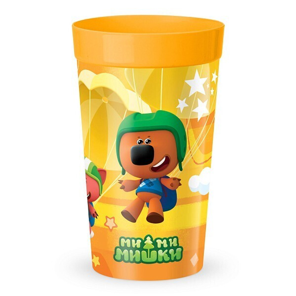 Стакан детский с декором "ми-ми-мишки" 380мл (оранжевый)