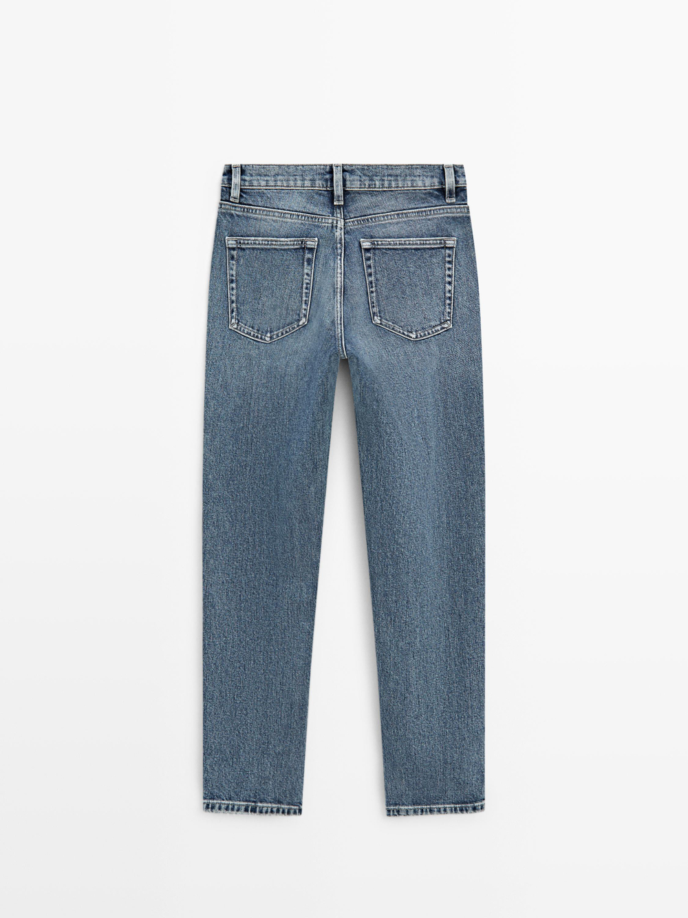 Massimo Dutti Джинсы средней посадки, укороченные, облегающего кроя, средне-синий