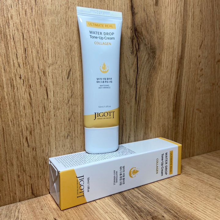 Крем для лица Jigott Ultimate Real Collagen Water Drop Tone-Up Cream на водной основе с коллагеном 50 мл