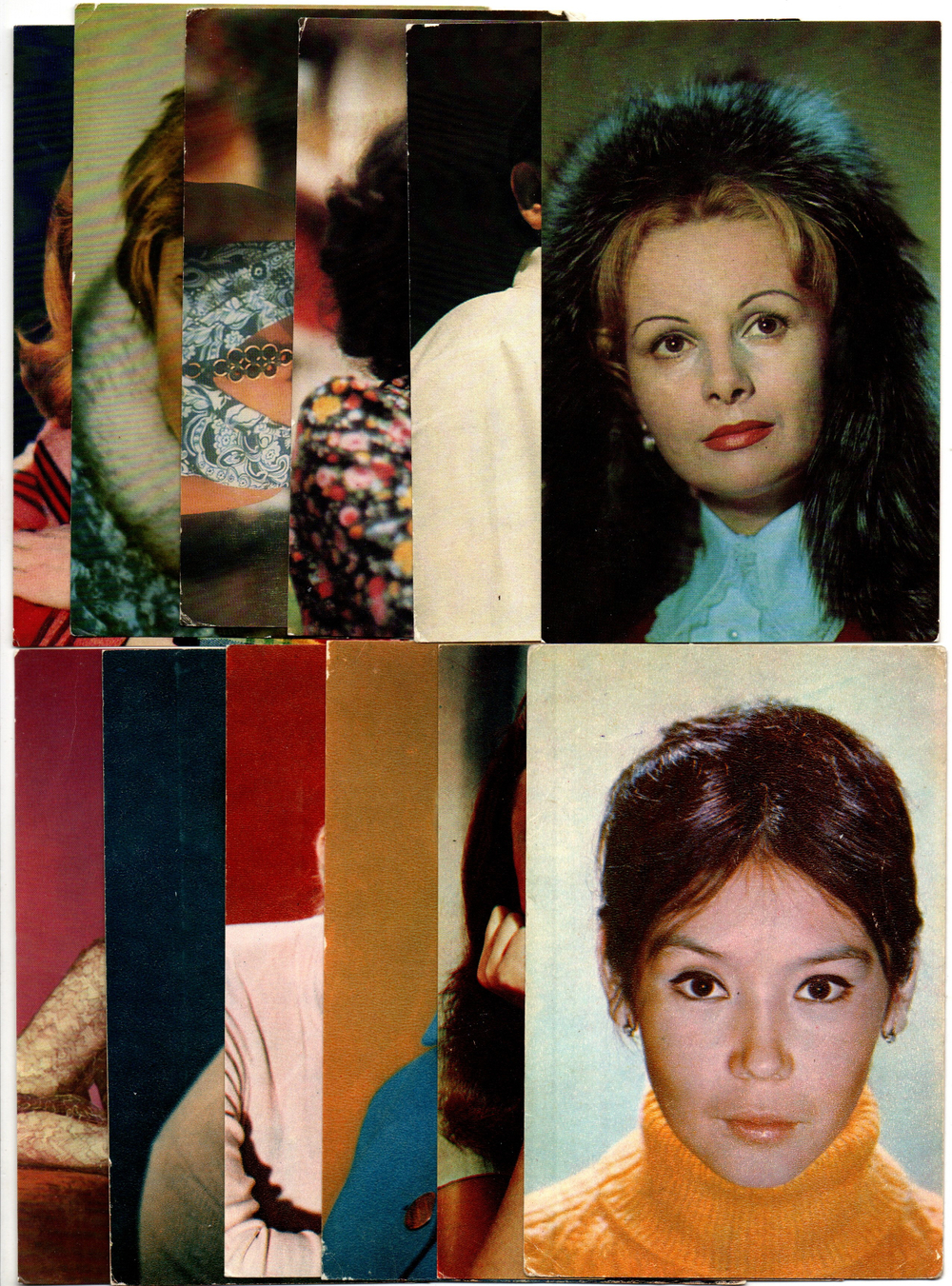 №133 Открытки Артисты и актёры СССР 1970–1980-е г. 25 штук. Цветные, чистые, без повторов