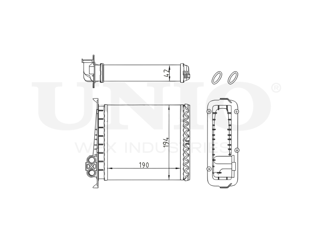 Радиатор отопителя UNIO RAD-20043