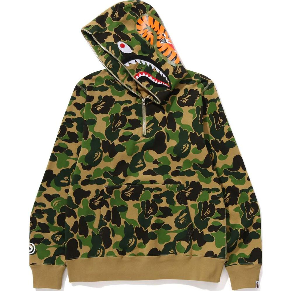 A Bathing Ape Abc Camo Shark Half Zip Pullover Худи
