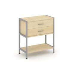 Shelf System Односекционный стеллаж двухярусный с ящиками SN.STM-212 Акация Лорка/Металл Серый 810*4