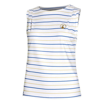 Женская теннисная майка Quiet Please Retro Poach Stripe Tank Top Women - White, Blue