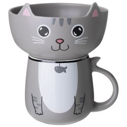 НАБОР ДЛЯ ЗАВТРАКА LEFARD "CAT", 2 ПР.: САЛАТНИК 500МЛ, КРУЖКА 450МЛ